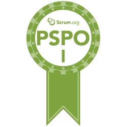 Scrum.org PSPO I certification badge